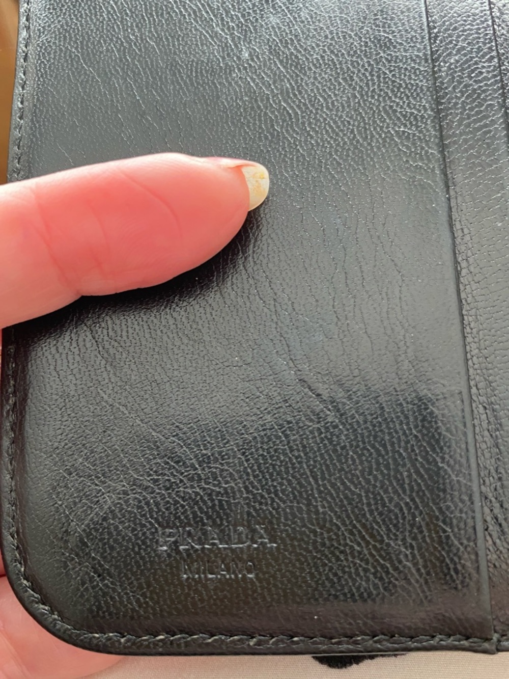 Prada Black Leather Woman/ Men's Zip-Around Wallet with Signature Triangle Logo - Picture 8 of 10